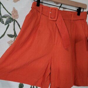 A New Day Orange Linen Short with Matching Belt